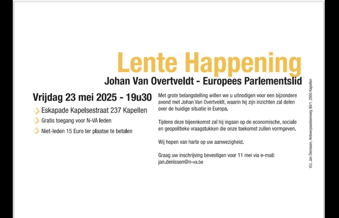 Lente Happening met Johan Van Overtveldt Europees parlementslid